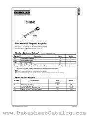 2N3903_D74Z datasheet pdf Fairchild Semiconductor