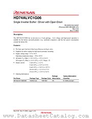 HD74ALVC1G06 datasheet pdf Renesas