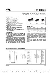 M74HC4515 datasheet pdf ST Microelectronics