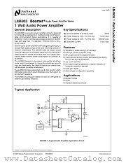 LM4905LDX datasheet pdf National Semiconductor