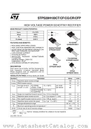 STPS20H100CG-TR datasheet pdf ST Microelectronics