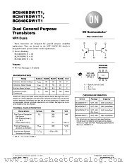 BC847BDW1T1 datasheet pdf ON Semiconductor