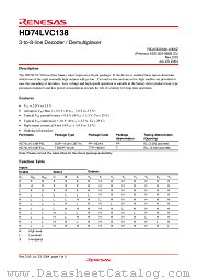 HD74LVC138 datasheet pdf Renesas