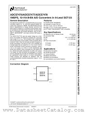 ADCS7476 datasheet pdf National Semiconductor