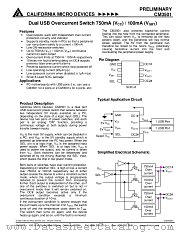 CM3501 datasheet pdf California Micro Devices Corp