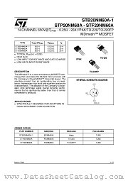 STB20NM60A datasheet pdf ST Microelectronics