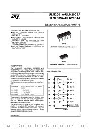 ULN2001 datasheet pdf ST Microelectronics