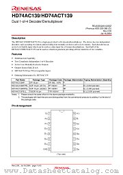 HD74AC139 datasheet pdf Renesas