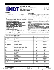 IDT71T75802S133BGI8 datasheet pdf IDT