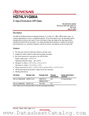HD74LV1G86A datasheet pdf Renesas