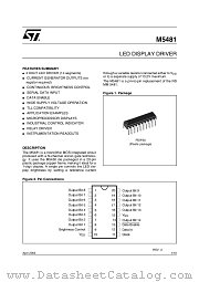 M5481 datasheet pdf ST Microelectronics