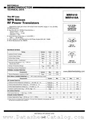 MRF410A datasheet pdf Motorola