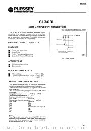 SL303L datasheet pdf PLESSEY Semiconductors