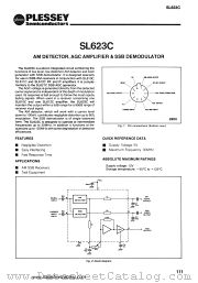 SL623C datasheet pdf PLESSEY Semiconductors
