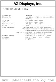 AGM3224E-FL-FTS-T datasheet pdf AZ Displays