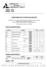2N6053 datasheet pdf Comset Semiconductors