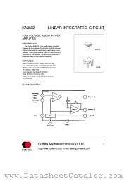 KA8602 datasheet pdf Contek Microelectronics