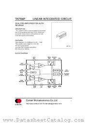 TA7784P datasheet pdf Contek Microelectronics