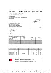 TDA2030A datasheet pdf Contek Microelectronics