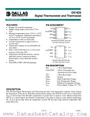 DS1620S datasheet pdf Dallas Semiconductor