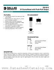 DS1810-5 datasheet pdf Dallas Semiconductor