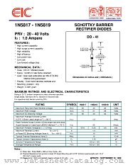 1N5817G datasheet pdf EIC discrete Semiconductors