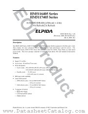 HM5117405LS-6 datasheet pdf Elpida Memory