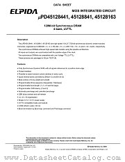 UPD45128163G5-A10-9JF datasheet pdf Elpida Memory
