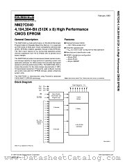 NM27C040NE150 datasheet pdf Fairchild Semiconductor
