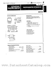 MCT270 datasheet pdf General Instruments