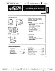 MCT274 datasheet pdf General Instruments