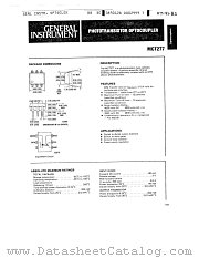 MCT277 datasheet pdf General Instruments