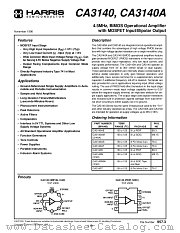 CA3140AE datasheet pdf Harris Semiconductor