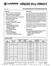 HIN241CB datasheet pdf Harris Semiconductor
