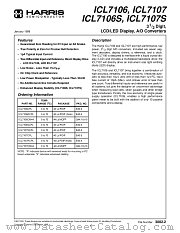 ICL7106SCPL datasheet pdf Harris Semiconductor