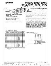 IH5009CPE datasheet pdf Harris Semiconductor