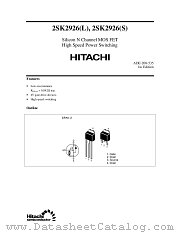 2SK2926(S) datasheet pdf Hitachi Semiconductor