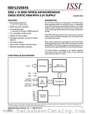 IS61LV25616-8T datasheet pdf Integrated Silicon Solution Inc