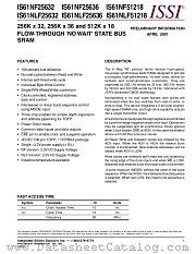 IS61NLF25636-10TQI datasheet pdf Integrated Silicon Solution Inc