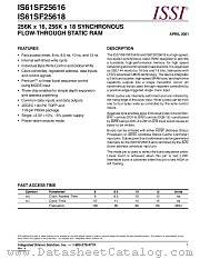 IS61SF25616-10TQI datasheet pdf Integrated Silicon Solution Inc