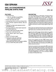 IS61SP6464-8PQI datasheet pdf Integrated Silicon Solution Inc