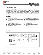 KL5KUSB200 datasheet pdf Kawasaki LSI