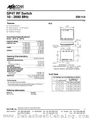 SW-114 datasheet pdf MA-Com