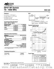 SW-124 datasheet pdf MA-Com