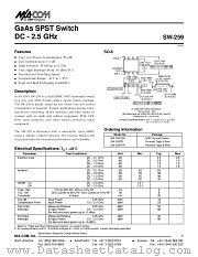 SW-259RTR datasheet pdf MA-Com