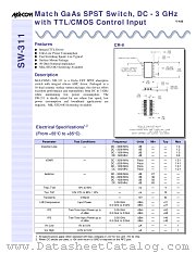 SW-311PIN datasheet pdf MA-Com