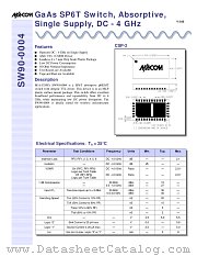 SW90-0004 datasheet pdf MA-Com