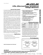 MAX6378XR37-T datasheet pdf MAXIM - Dallas Semiconductor