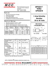 UPS5817 datasheet pdf MCC