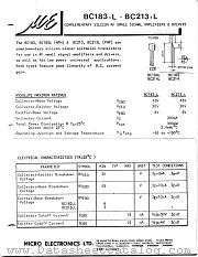 BC213L datasheet pdf Micro Electronics